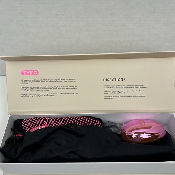 TYMO Ring Hair Straightening Comb 5 Temperature Levels Dual Voltage Electric - Picture 3 of 7